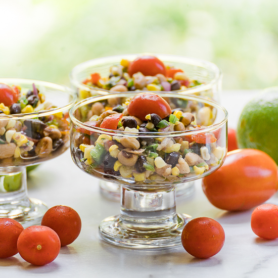 Mixed vegetables with a tangy lime dressing