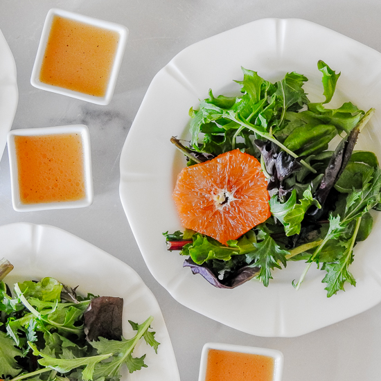 Salad with grapefruit and grapefruit vinaigrette