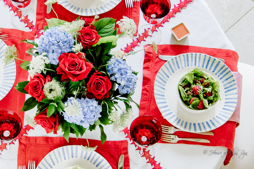 The Beauty of Red, White and Blue Tablescape