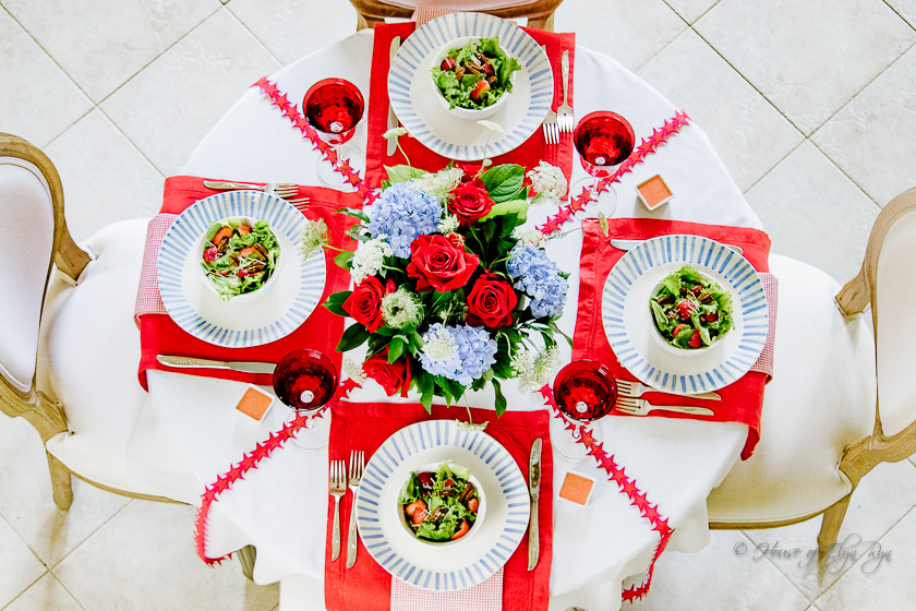 The Beauty of Red, White and Blue Tablescape