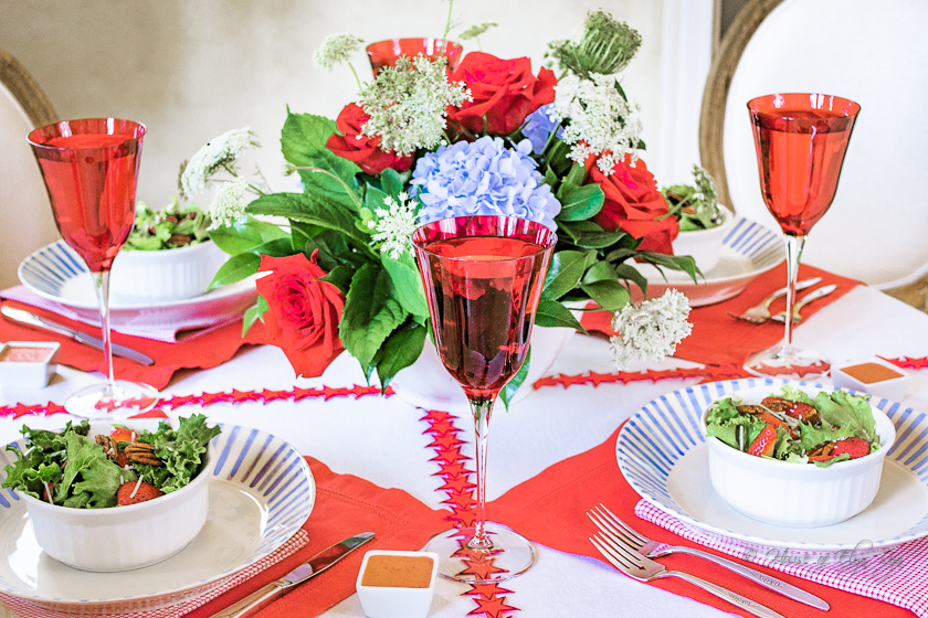 The Beauty of Red, White and Blue Tablescape