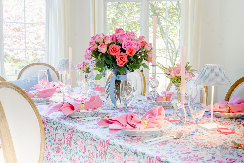 Pink and Blue Mother's Day Table