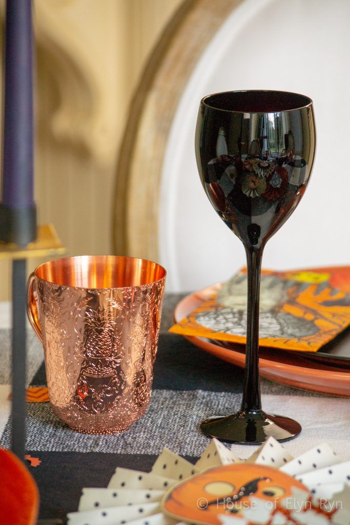 Orange and Black Halloween Table