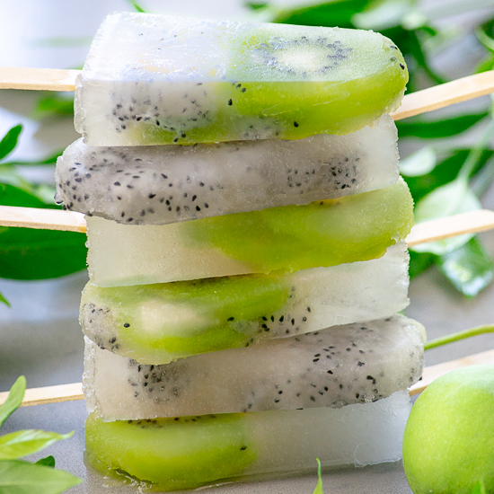 Kiwi Dragon Fruit Popsicles