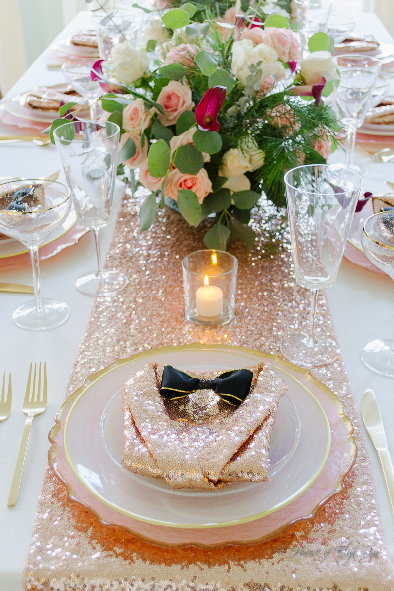Sparkly Pink New Year's Eve Table