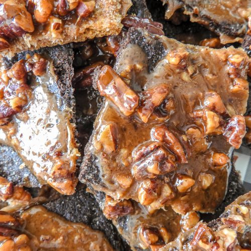 Closeup of praline grahams