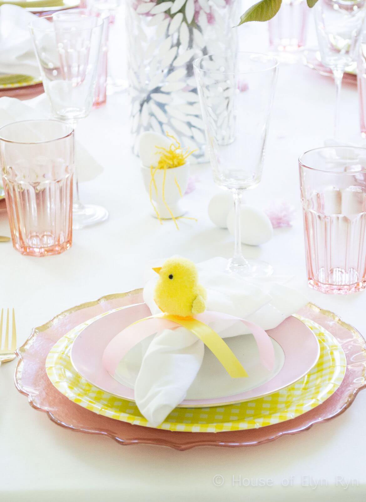 Pink and Yellow Spring Table - The House of Elyn Ryn