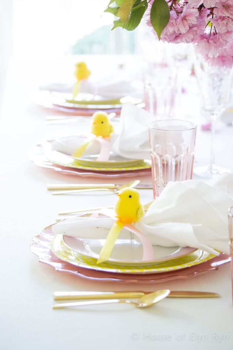 Pink and Yellow Spring Table - The House of Elyn Ryn
