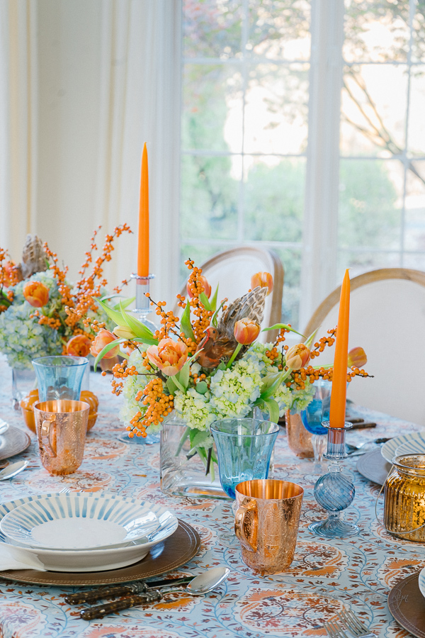 Beautiful Orange and Blue Table