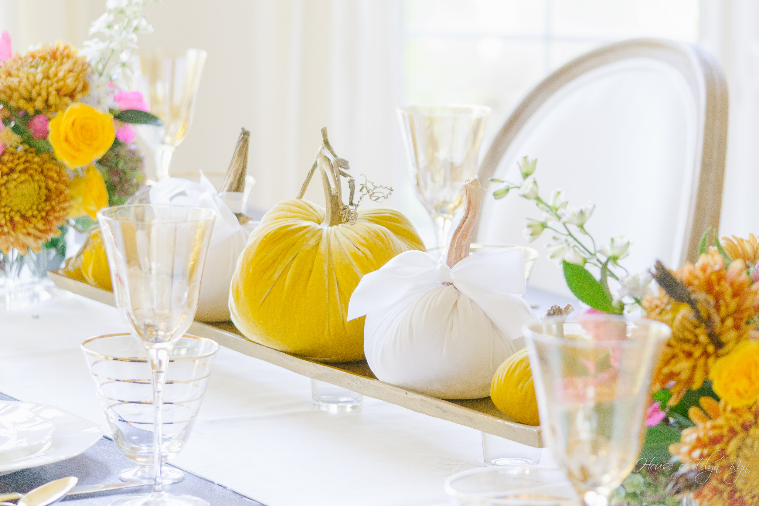 A Yellow Pumpkin Thanksgiving Table
