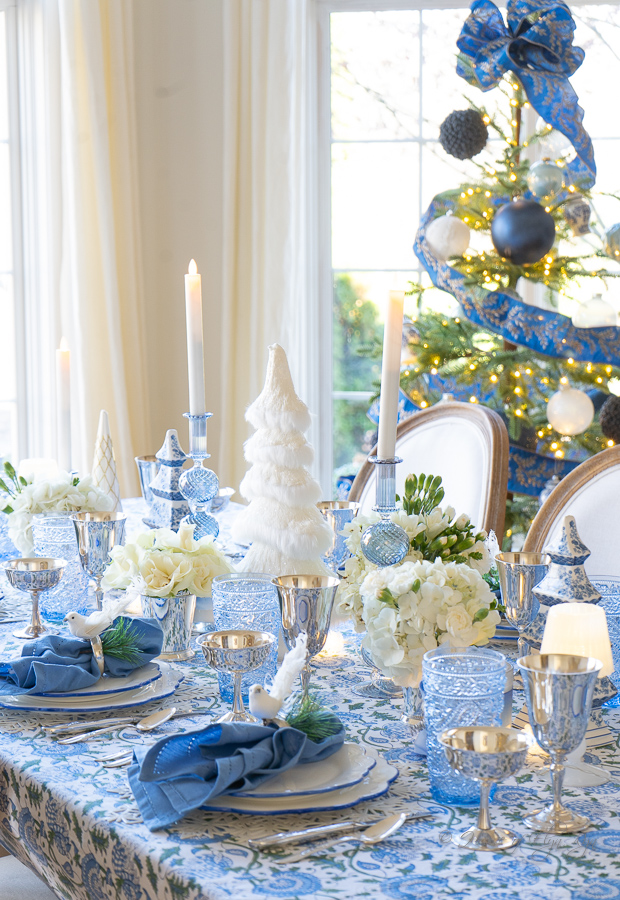 Magical Blue Christmas Table