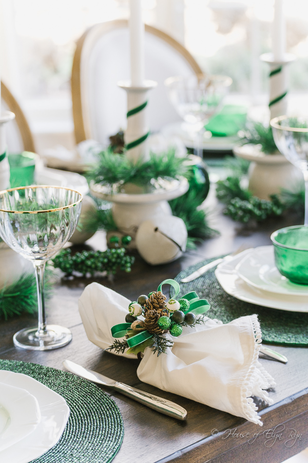 Green and White Table