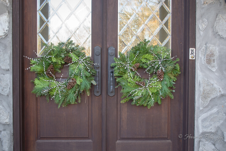 Red and White Christmas Foyer