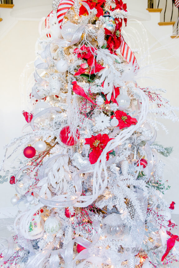 Red and White Christmas Foyer
