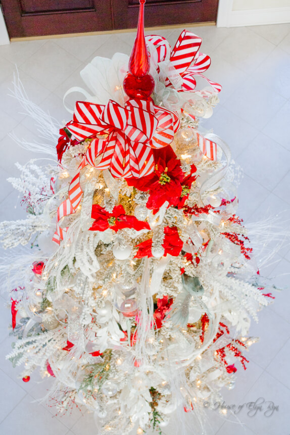 Red and White Christmas Foyer