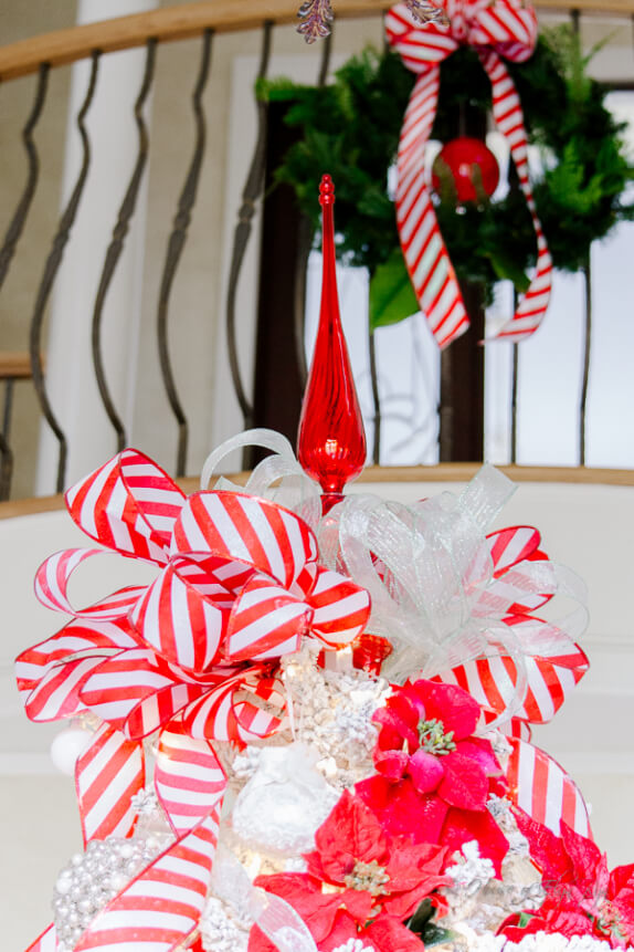 Red and White Christmas Foyer