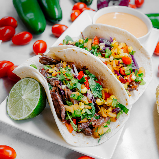 Beef Short-Rib Tacos with Plums