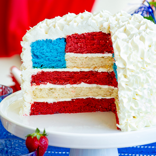 Patriotic Flag Cake