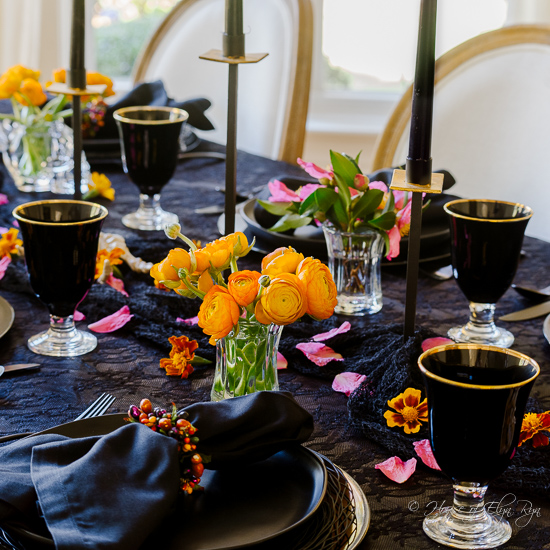 Moody Floral Halloween Table