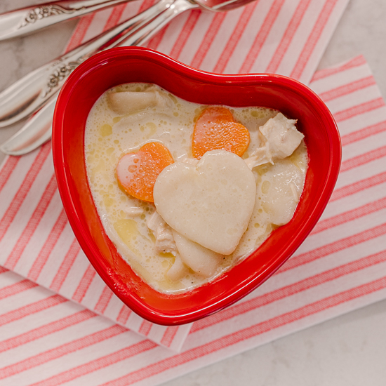 Heart-Shaped Chicken and Dumplings