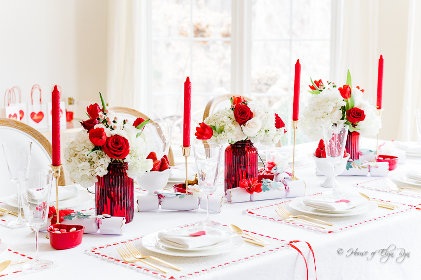 Elegant Valentine's Table in Red and White
