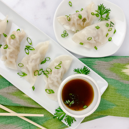 Dumplings with sauce