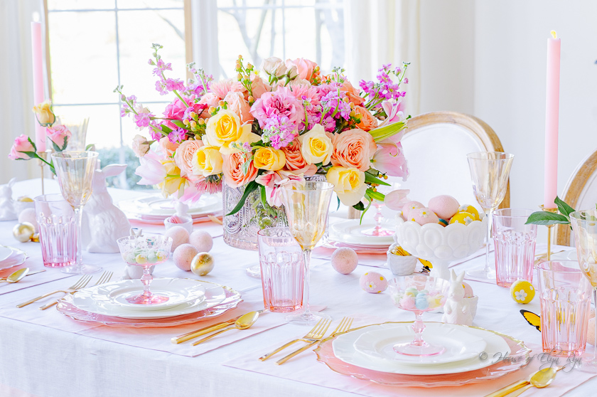 Pastel Easter Tablescape 