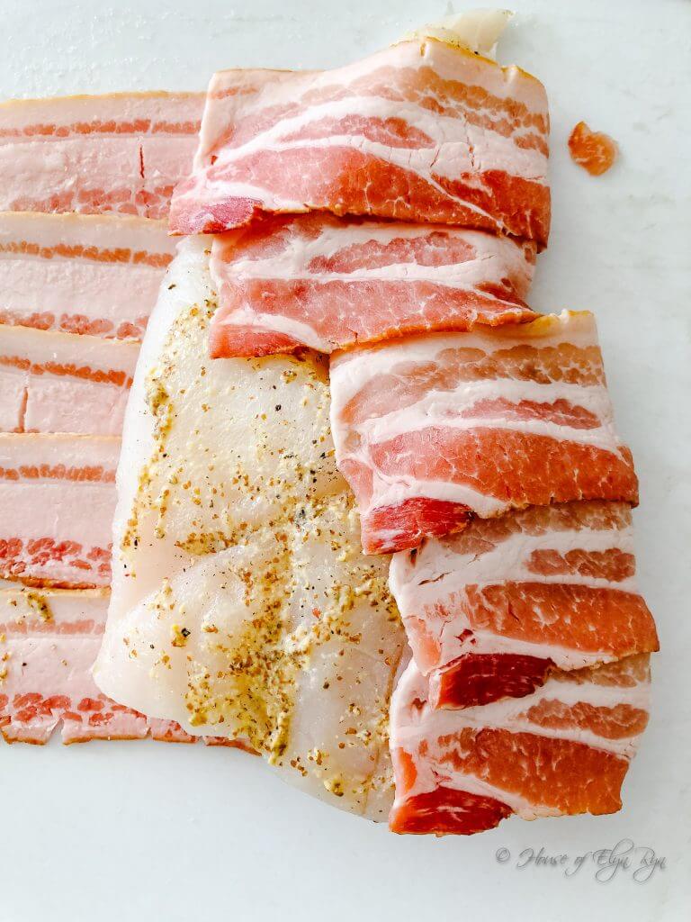 Overlay one side with bacon