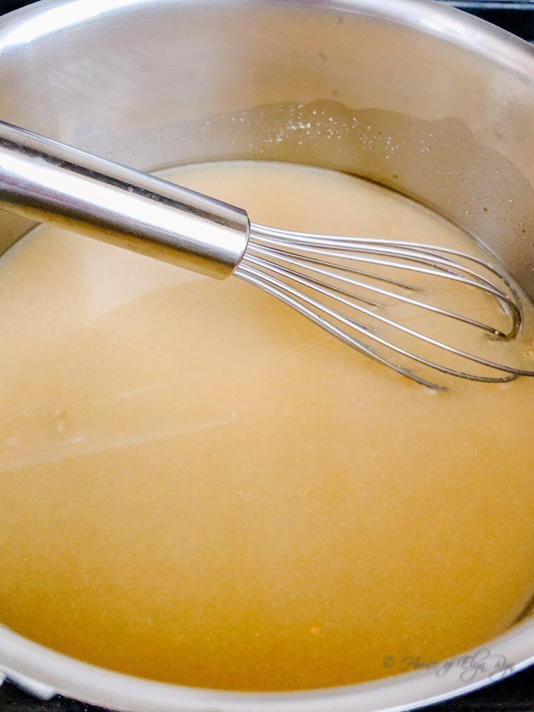 Whisk the sauce until smooth.