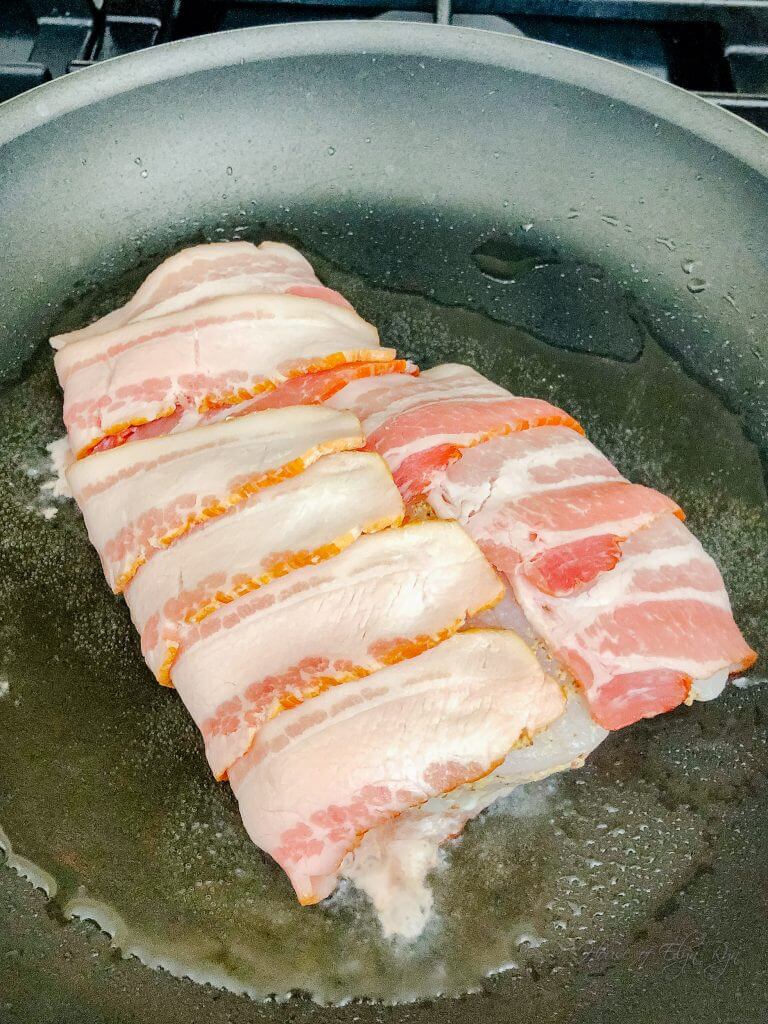 Pan fry the fish and bacon