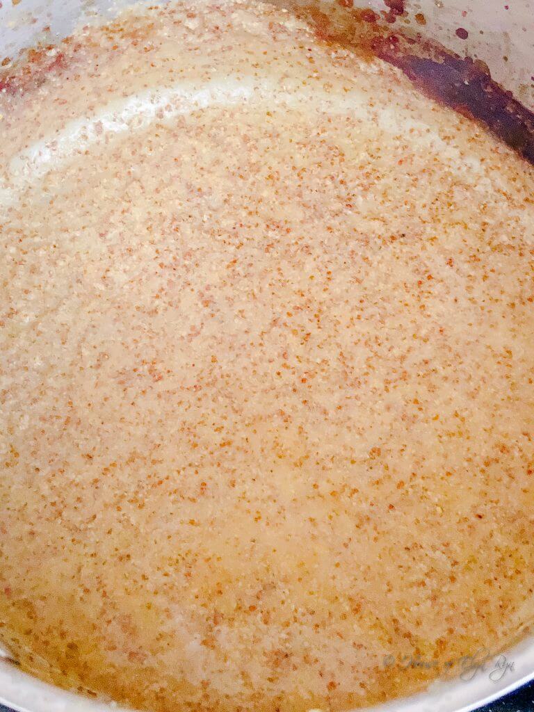 Simmer the sauce.