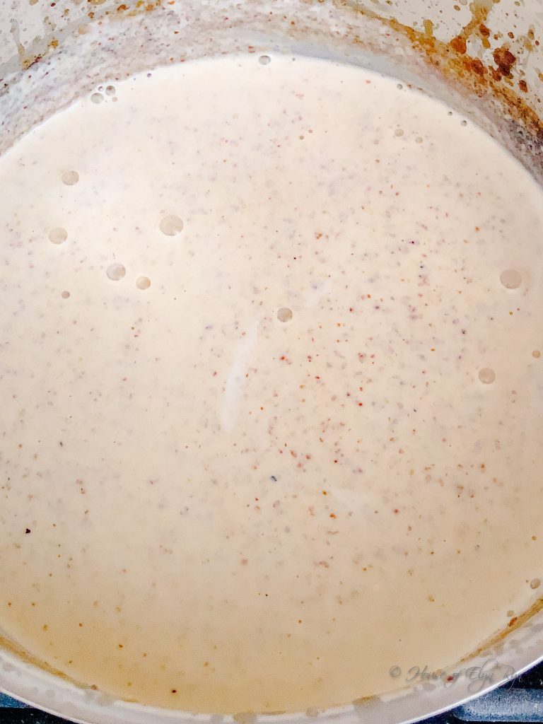 Whisk in cream.