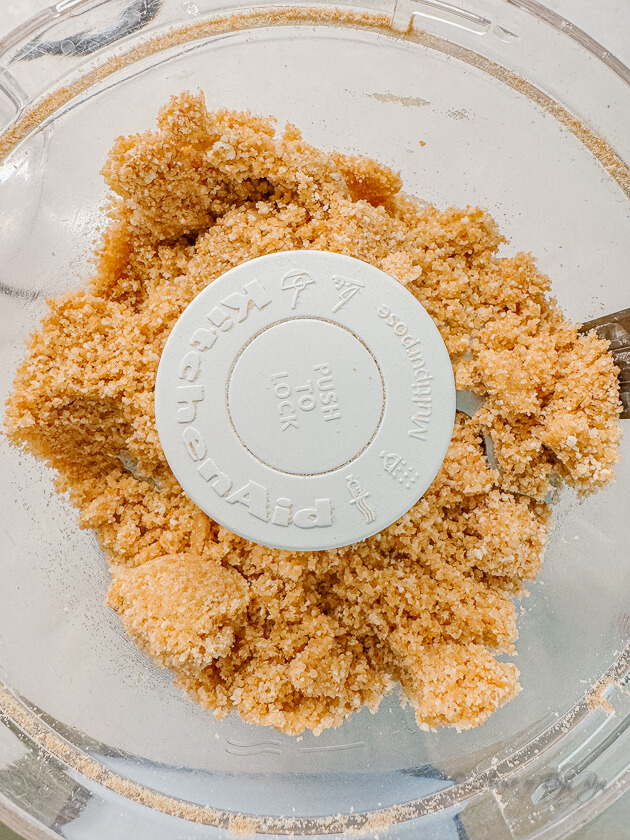 Crush cookies for the crust.
