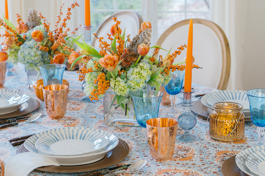 A Colorful Thanksgiving Table
