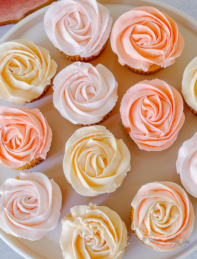 Swirled Rose Cupcakes