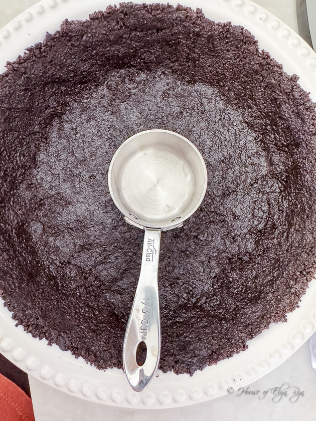 Pie crust pressed into a pie dish