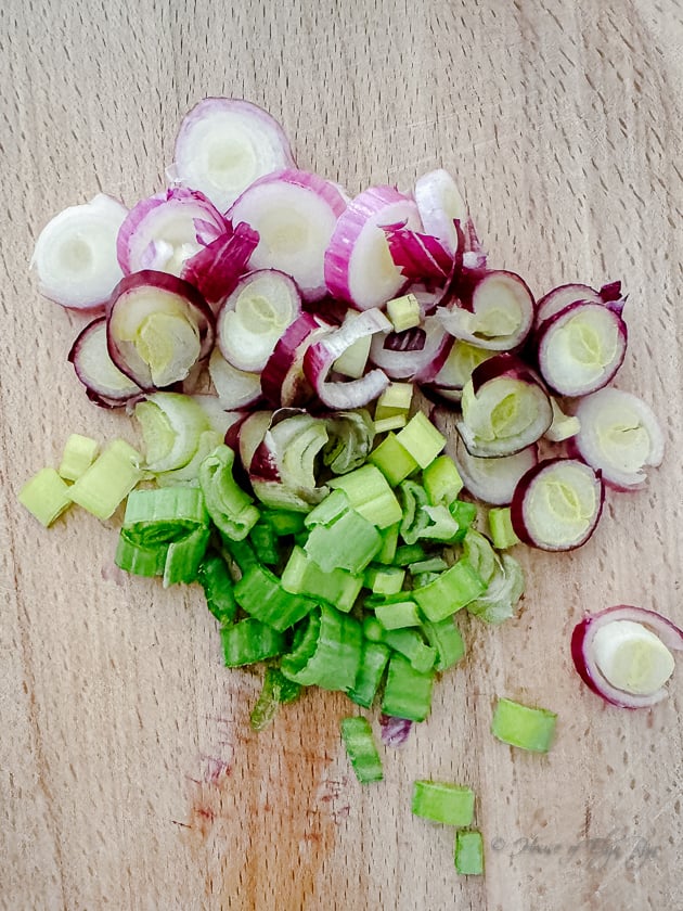 Chopped red scallions