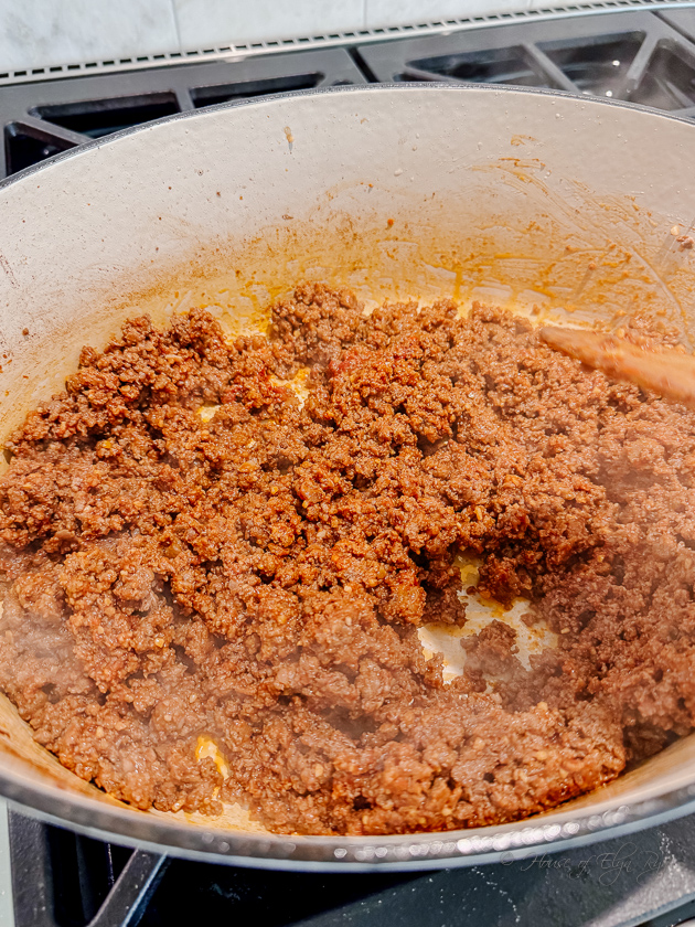 Tomato paste added.