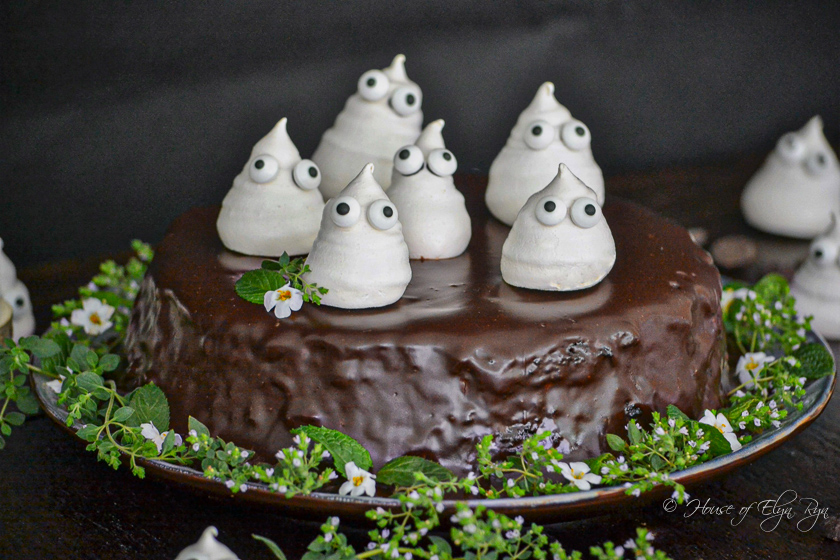 Meringue Ghost Chocolate Cake