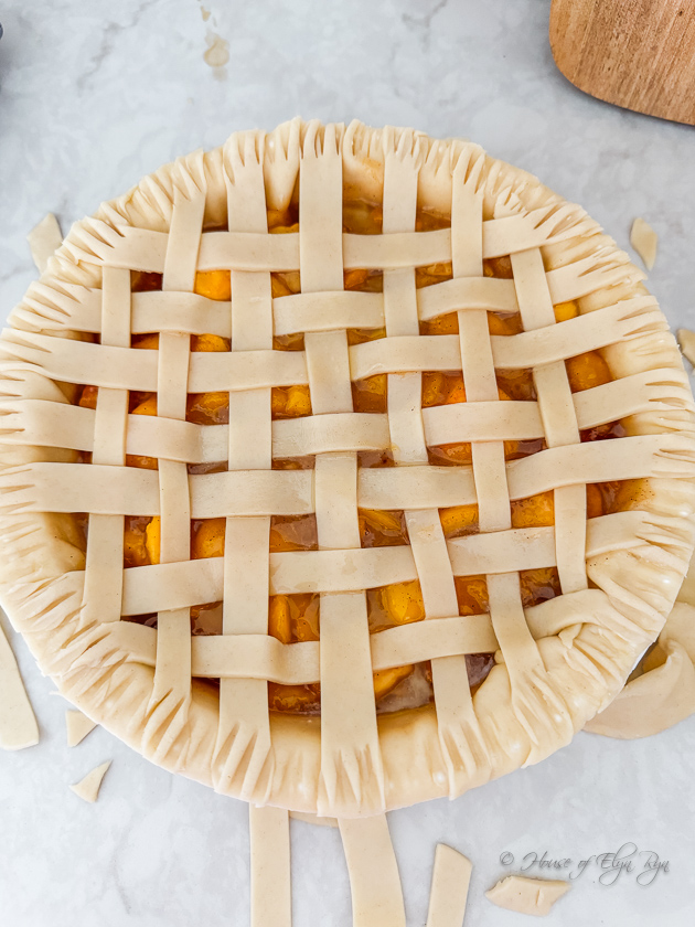 Lattice Top Peach Pie